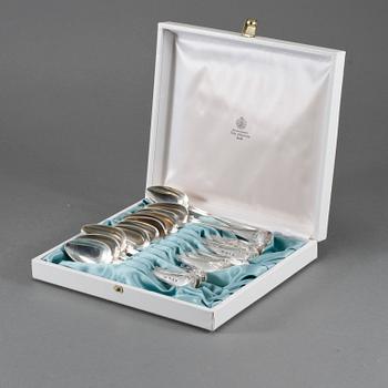 DESSERTSKEDAR, 11 st, silver, Sverige, 1800-tal, vikt 248 g.