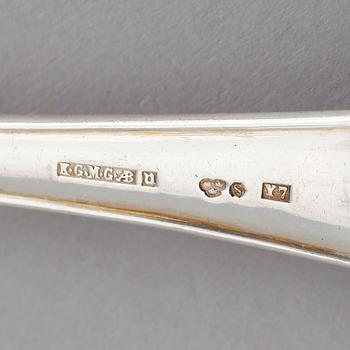 BESTICK, 14 delar, silver, svenska stämplar, 1930-tal. Vikt ca 756 gram.