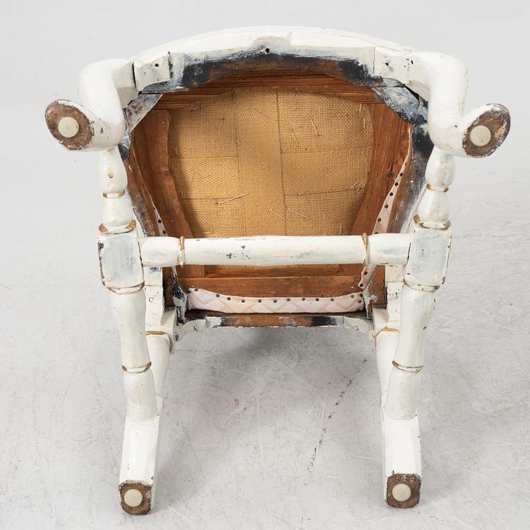 Chairs, 4 pcs, probably Bergslagen, mid-18th century, Late Baroque.