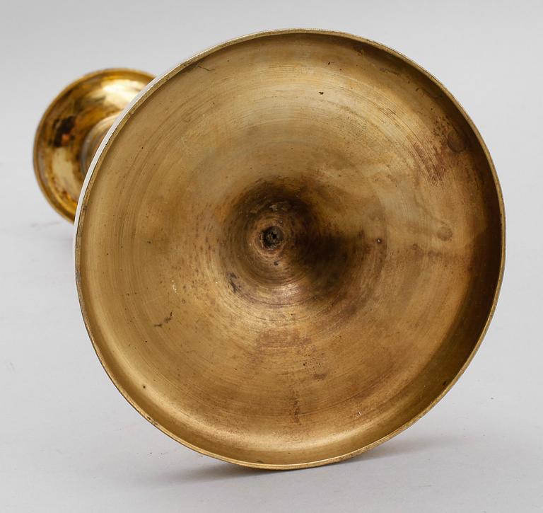 LJUSSTAKE, förgylld brons, 1700-talets andra hälft.