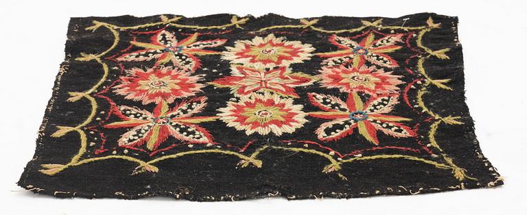 A cushion, flat stitches,c 44 x 44 cm, possibly from Gärds district, Scania, first half of the 19th century.