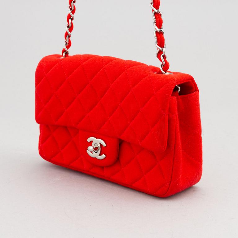 Chanel, a red fabric 'Single Flap Bag', 2014.