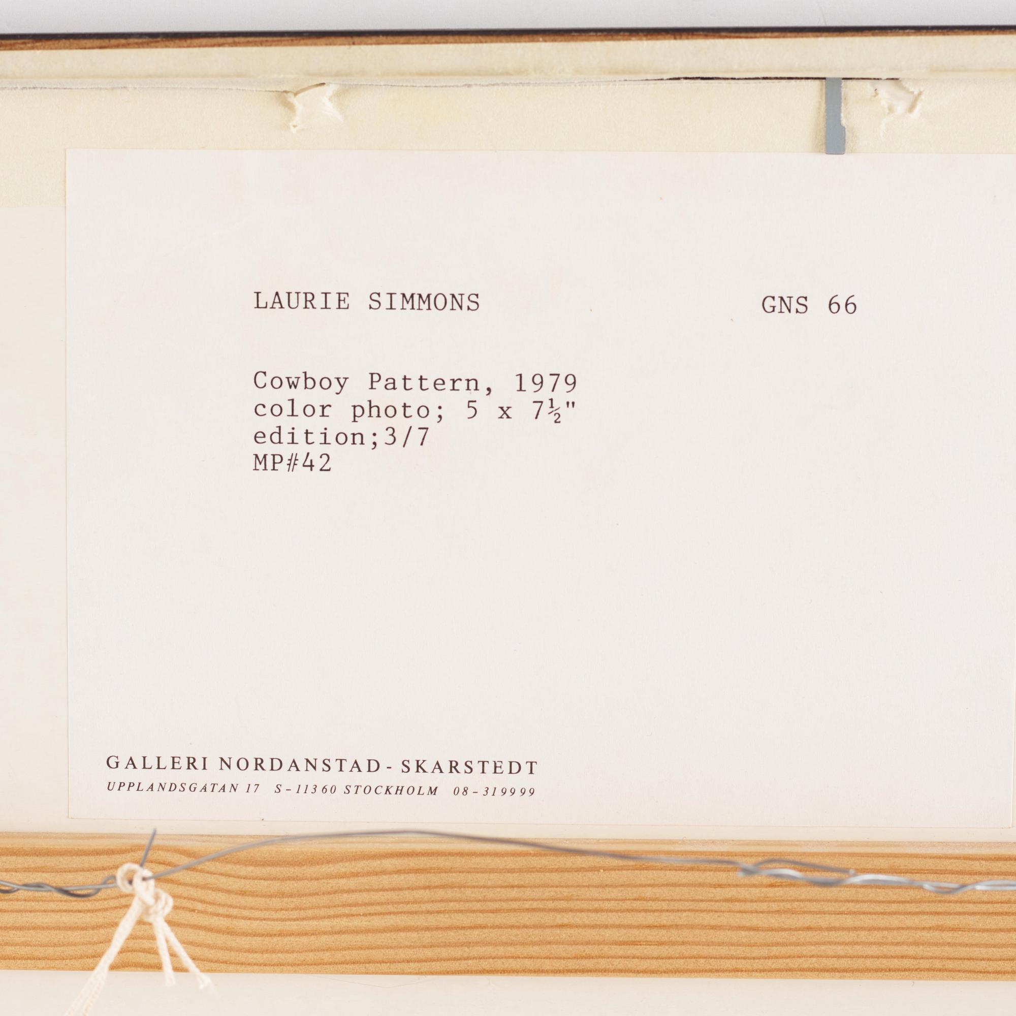 Laurie Simmons, "Cowboy Pattern", 1979.
