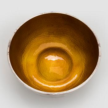 A set of three sterling silver and enamel bowls, maker's mark of A. Tillander, Turku 2005.