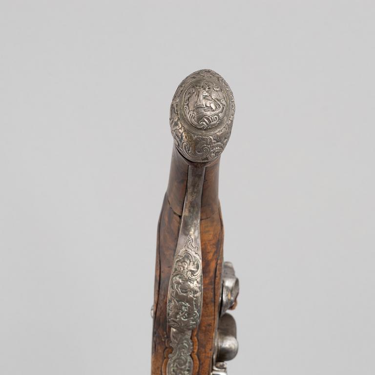 A Pair of flintlock pistols, by Johann Jacob Kuchenreuter, (Regensburg 1709-1783, Royal gunsmith).