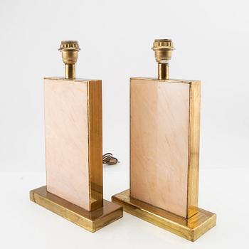 Table lamps, a pair, likely France, late 20th century.