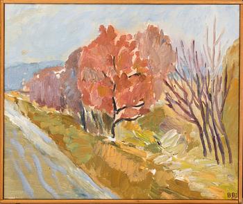 BENTE BJERREGAARD, 3 delar, oljor på duk, signerad.