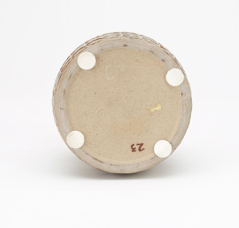 A Stig Lindberg stoneware vase, Gustavsberg studio 1964.