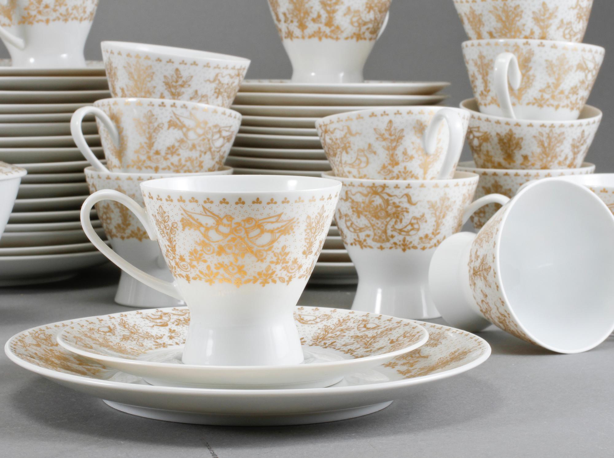 KAFFESERVIS, 40 delar, porslin, Björn Wiinblad, Rosenthal, 1900-talets senare hälft.