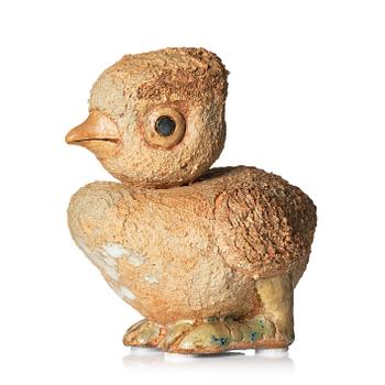 Tyra Lundgren, a stoneware sculpture of a nestling, Sweden, dated 1964.