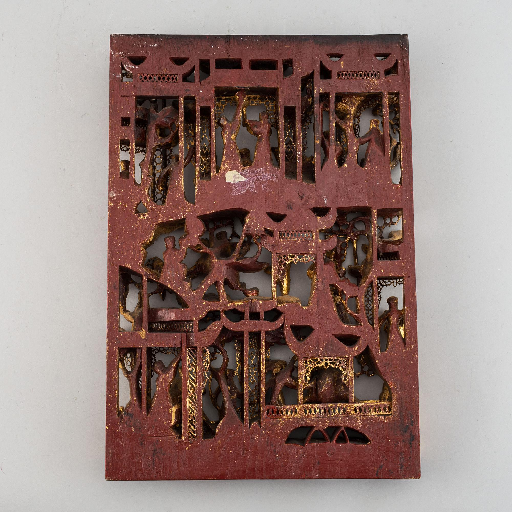 Dekordel, trä och metall. Sen Qingdynasti, 1800-tal.