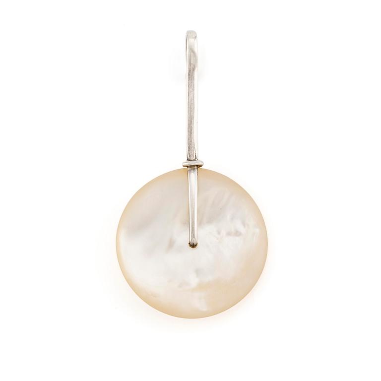 Vivianna Torun Bülow-Hübe, a pendant, sterling silver and mother-of-pearl, Jakarta Indonesia.