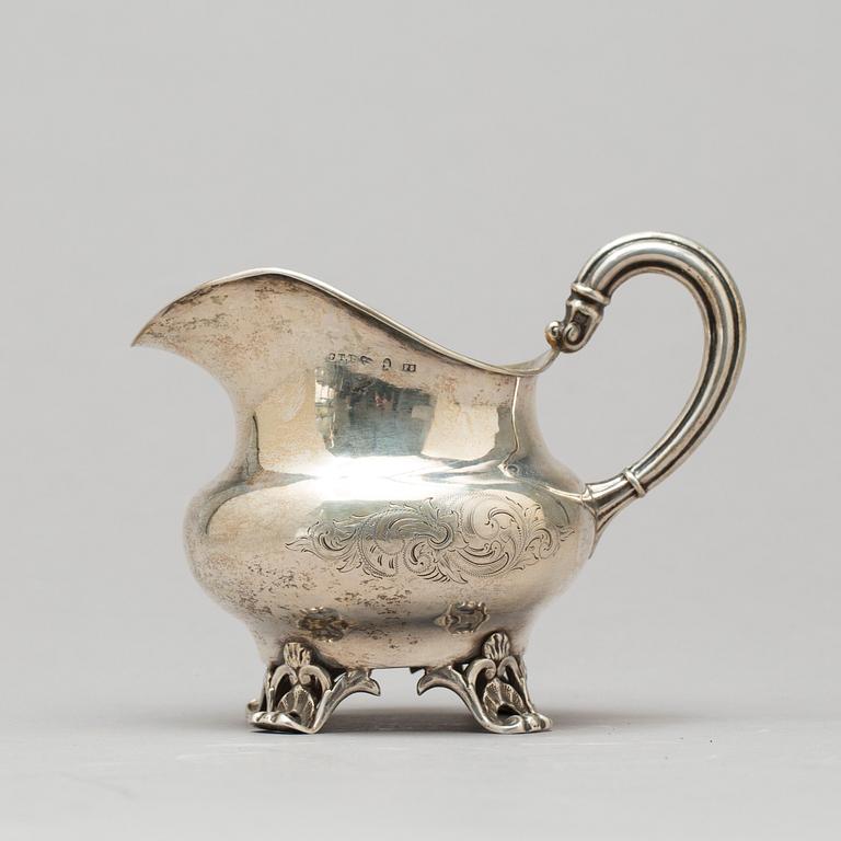 GRÄDDKANNA, nyrokoko, Gustaf Theodor Folcker, Stockholm 1860, silver, vikt ca 112 g.