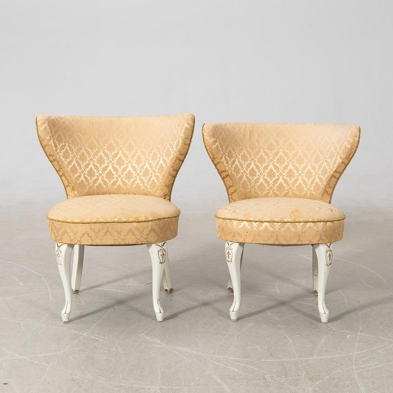 Armchairs, a pair, 1940s/50s.