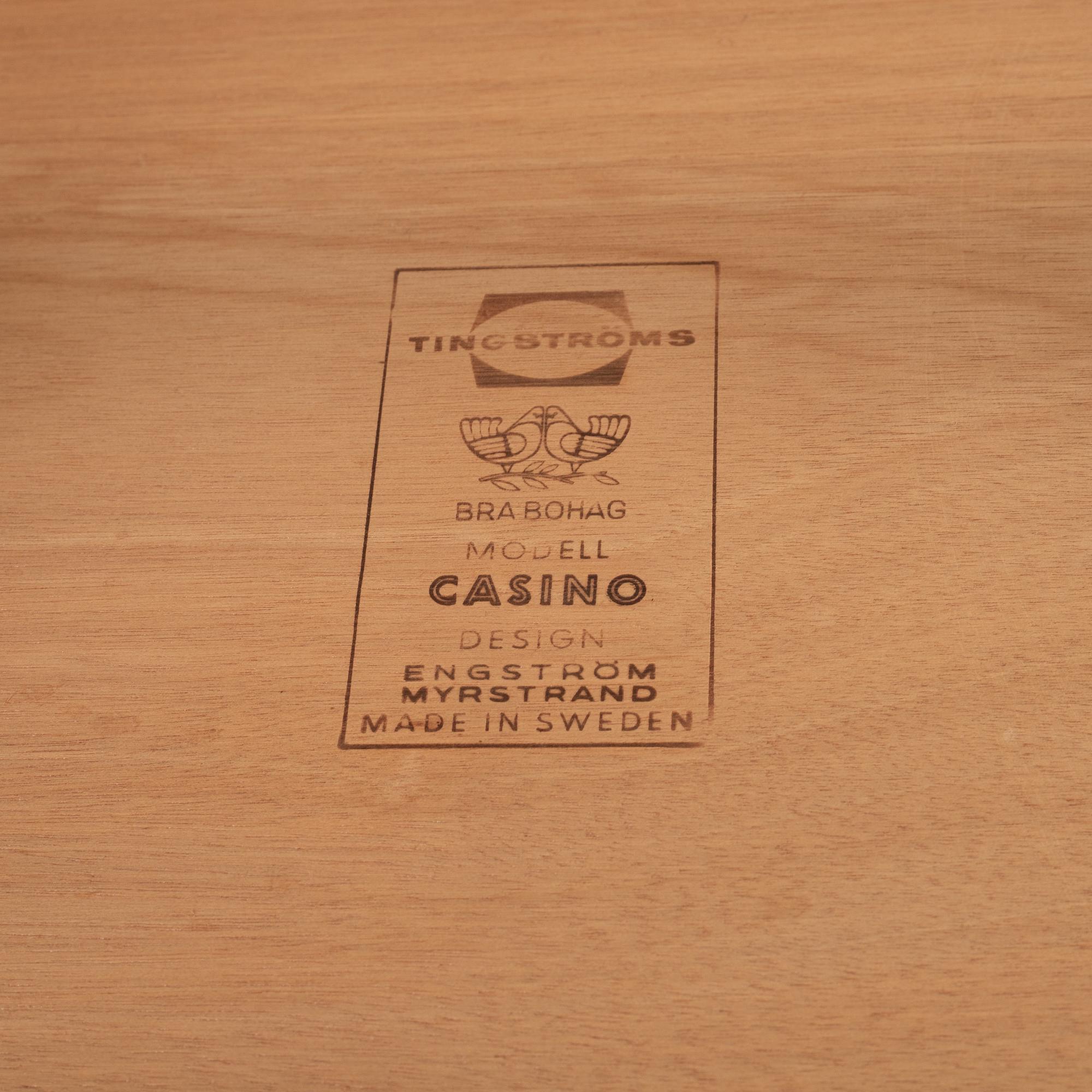 Sven Engström & Gunnar Myrstrand, a pair of 'Casino' teak bedside tables, Tingströms, Bra Bohag, 1960's.