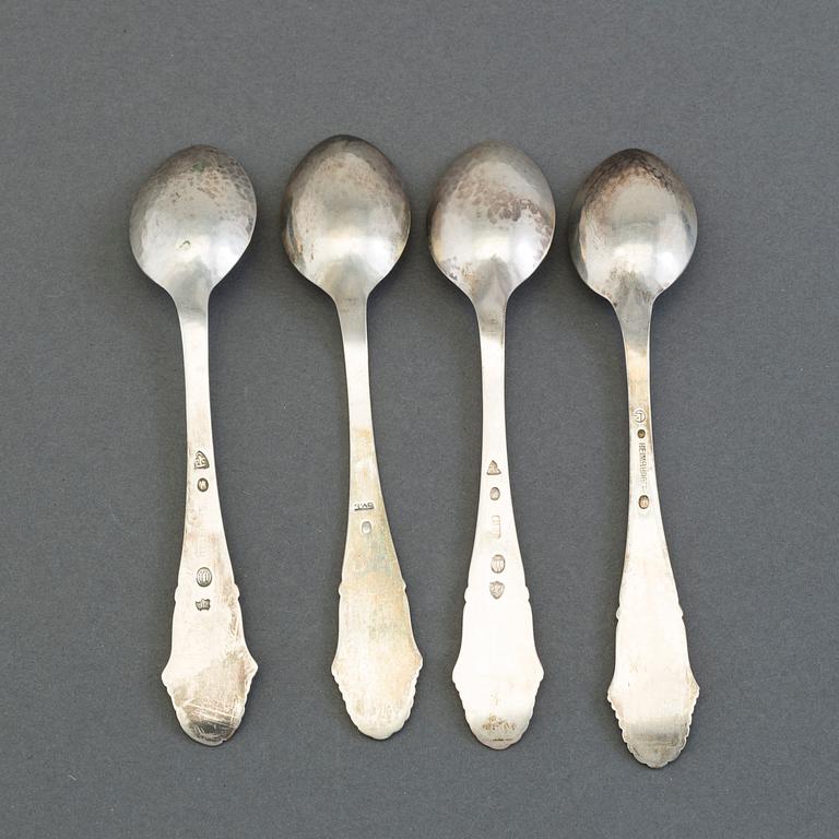 31 silver coffee spoons from Deanmark, 1926-59.