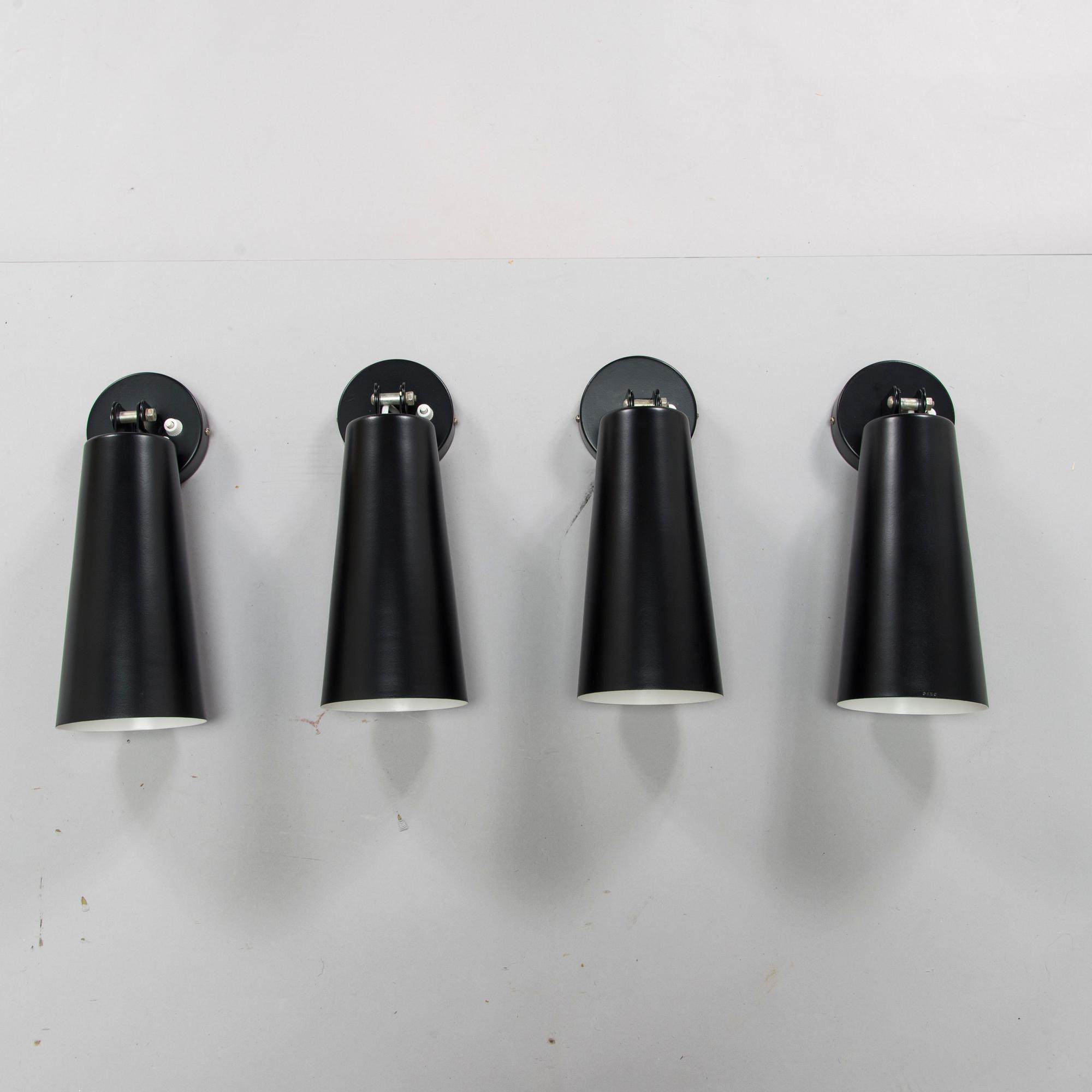 Lisa Johansson-Pape, four 1960s wall lights, model 13-007, Stockmann Orno.