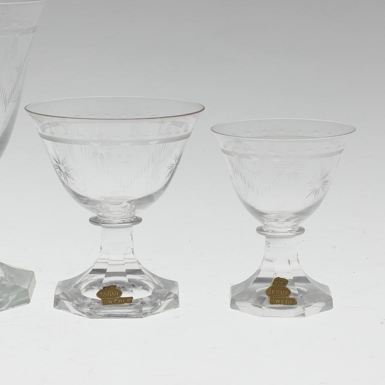 49 pcs of glass service, Skruf, mid 20th century,