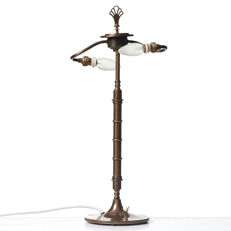 Harald Elof Notini, a Swedish Grace bronze table lamp for Böhlmarks 1930's.