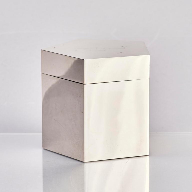 Wiwen Nilsson, burk med lock, sterling silver, Lund 1962.