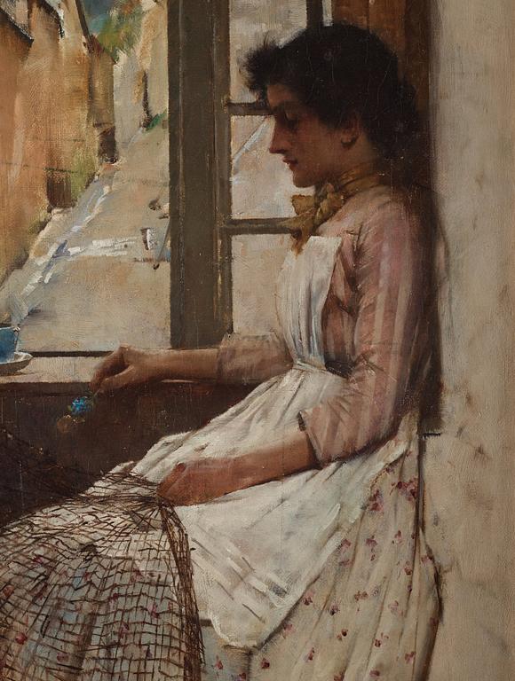 Albert Chevallier Tayler, Woman sitting by the window.