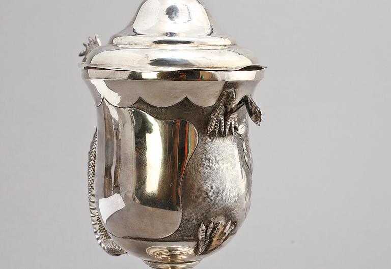 PARTI SILVER, 3 st, orientaliskt, 1800/1900-tal. Vikt 775 g.