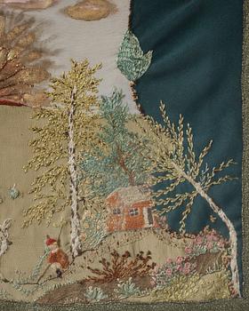 Anna Casparsson, Anna Casparsson, an embroidery, 'Killebukken av Björnson'. 50 x 49 cm.
