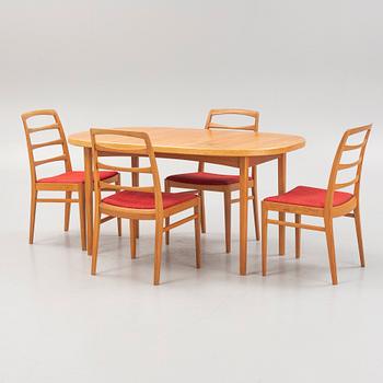 Bertil Fridhagen, dining set, five pieces with two extension leaves, "Reno", Bodafors, 1960-64.