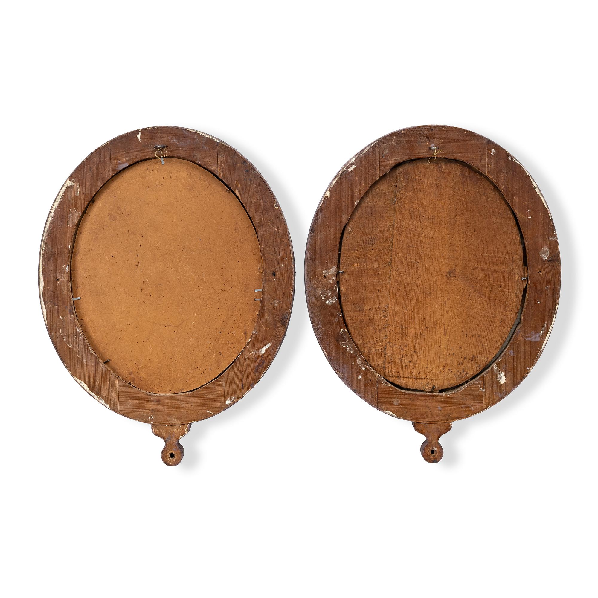 Spegellampetter, ett par, för ett ljus, Sverige, 1800-talets senare del.
