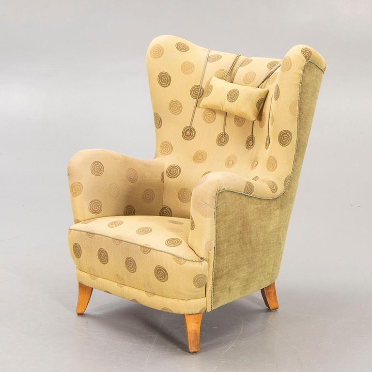 Öronlappsfåtölj, Swedish Modern 1940/50-tal.