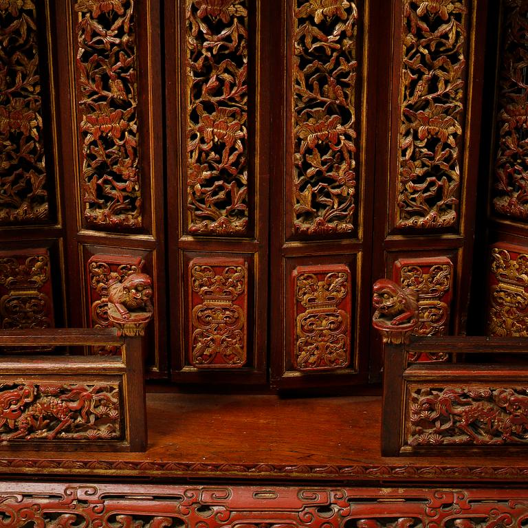 A small altar cabinet, China, circa 1900.