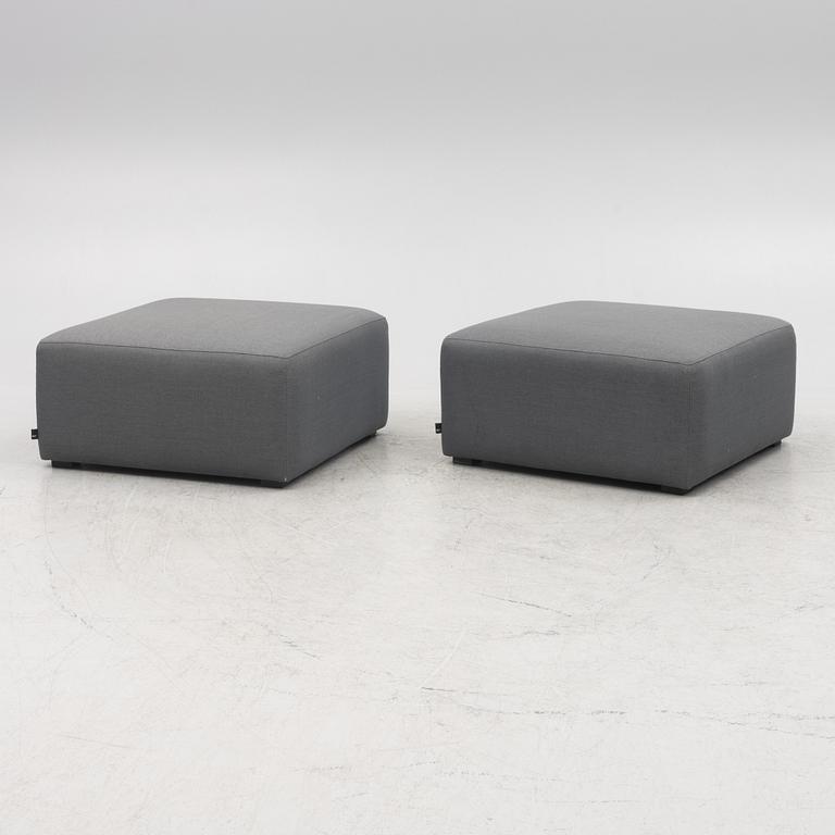 Two ottomans, "Mags", Hay, contemporary.