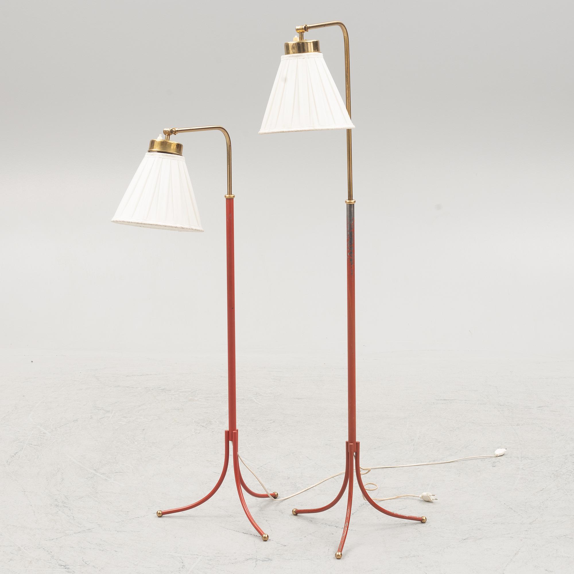 Josef Frank, a pair of model 1842 floor lamps, Firma Svenskt Tenn, sweden.