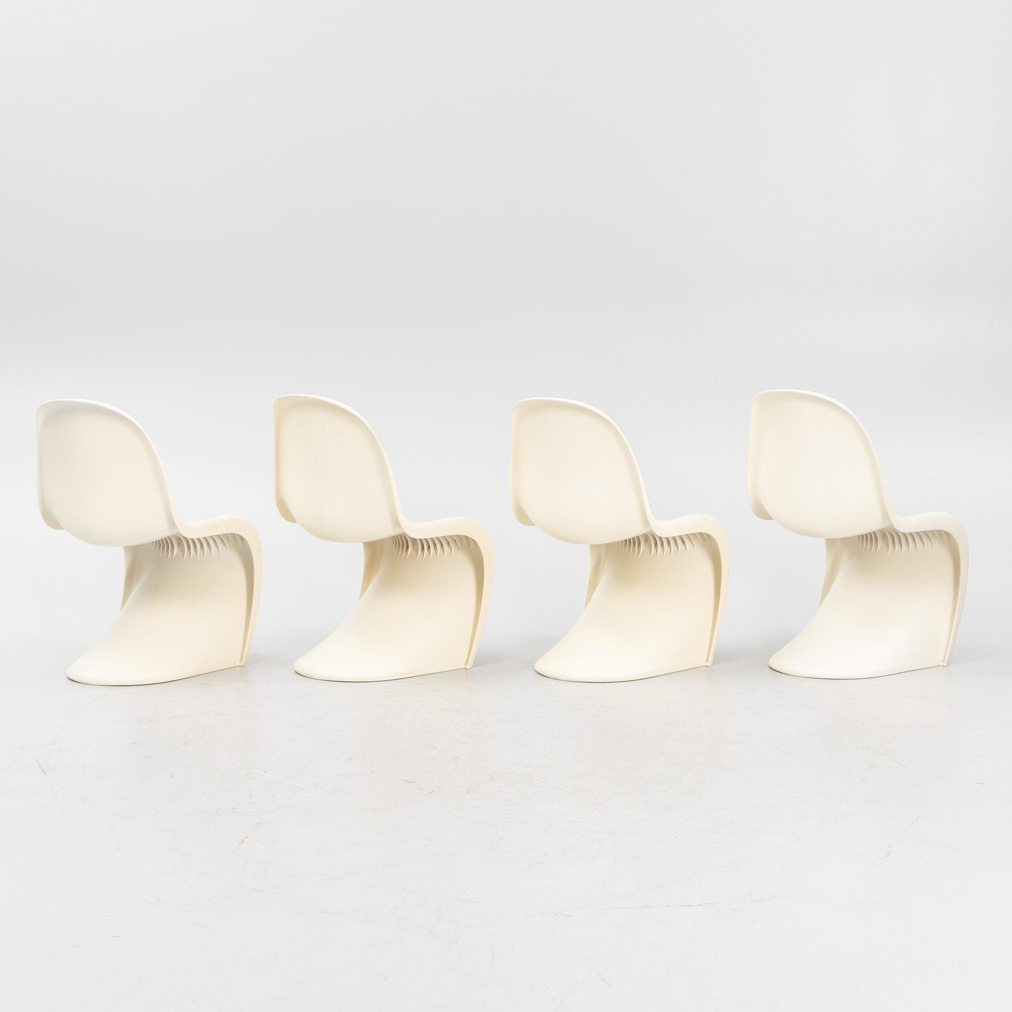 Verner Panton, stolar, 4 st, "Panton chair", Herman Miller, 1971-77.