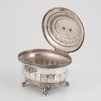 Gustaf Folcker, sockerskrin, silver, senempire, Stockholm 1841.