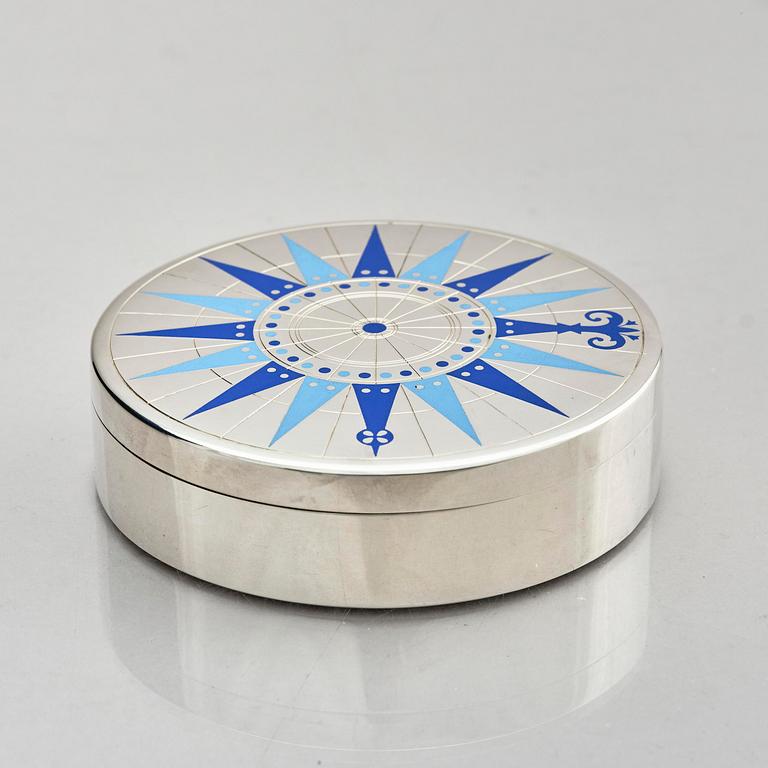 A Danish sterling silver box with lid, designed by Erik Herløw, company Anton Michelsen, Copenhagen ca 1950s.