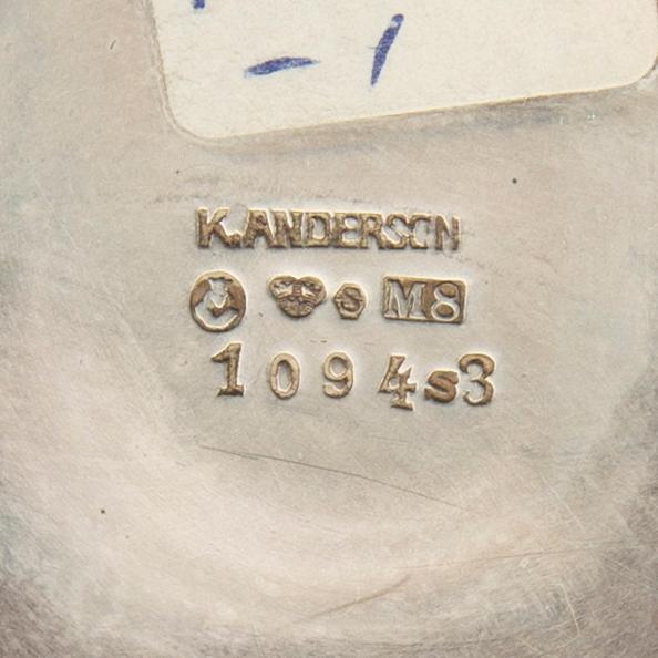 A Swedish 20th century set of two silver beakers mark of MGAB/K Anderson 1967/1938 total weight 390 grams.