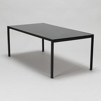 A black glass coffee table, second half of the 20th century.