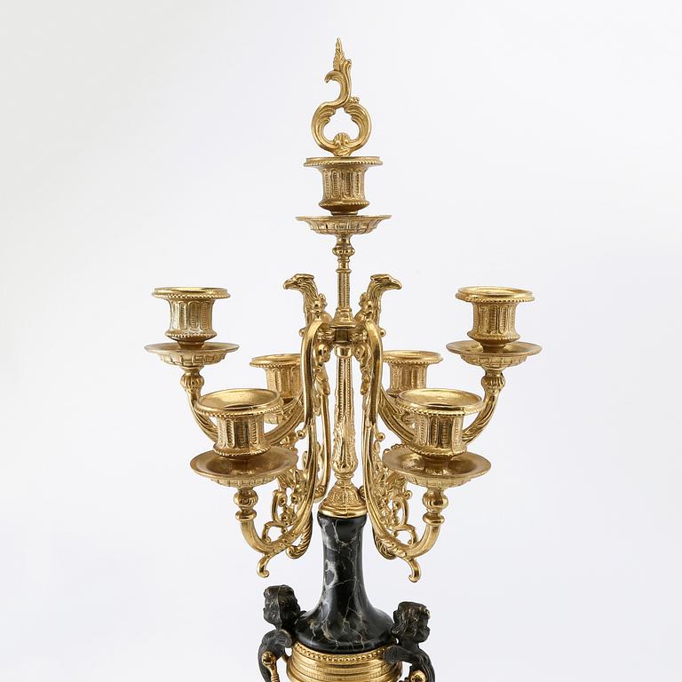 Candelabras, 1 pair, Louis XVI style, second half of the 20th century.