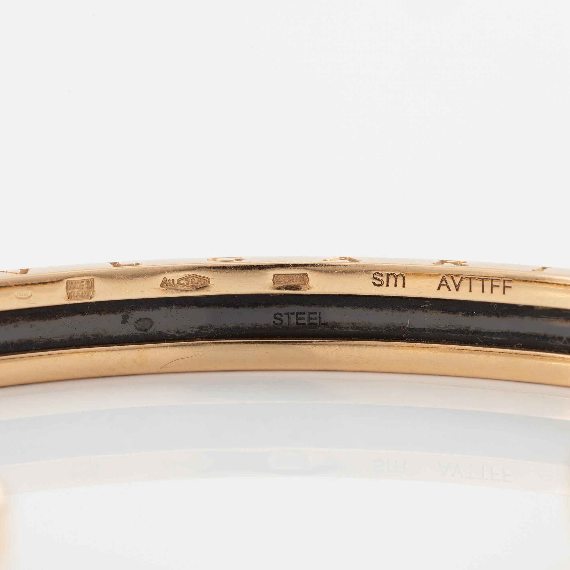 Bulgari bangle "B.Zero1" 18K gold and steel.
