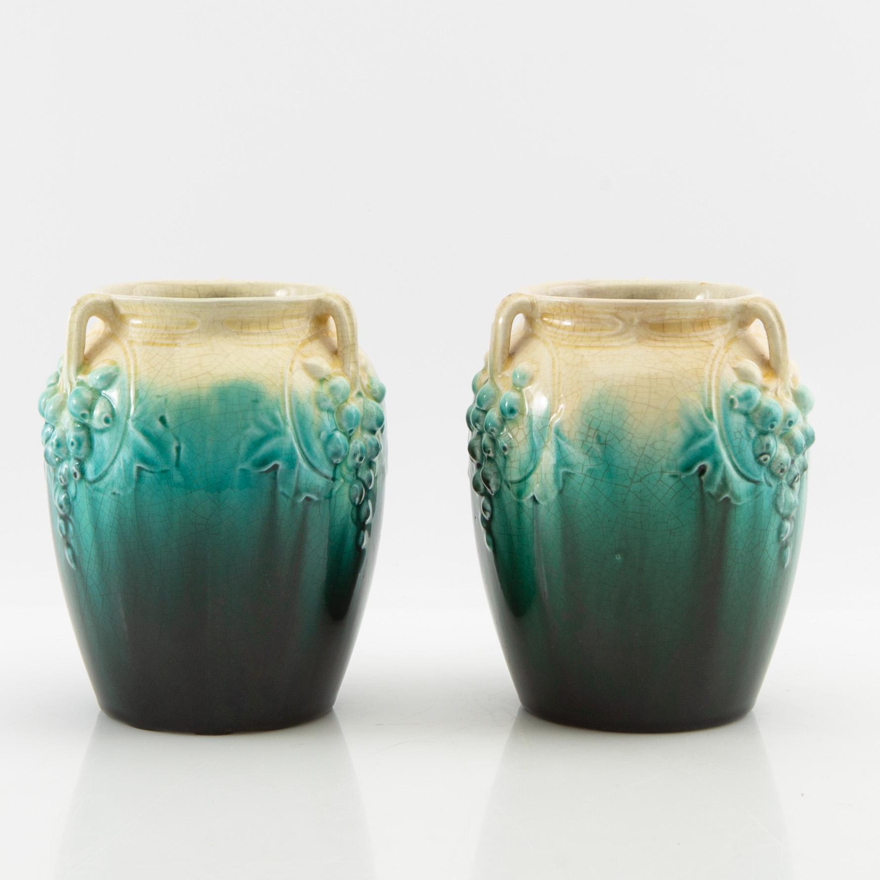 Vases a pair, Rörstrand, Art Nouveau.