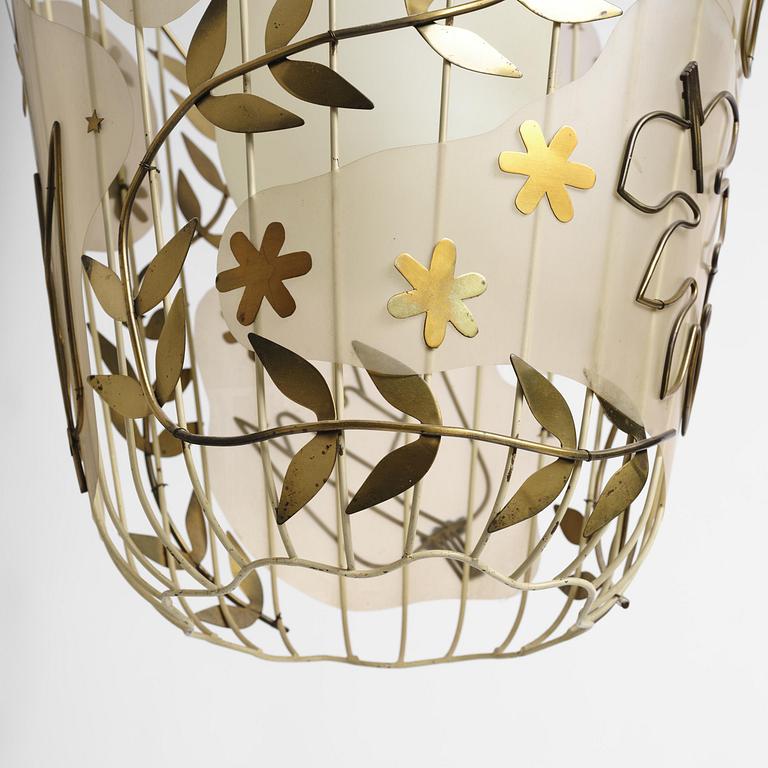 Hans Bergström, a rare ceiling lamp model "5A", ateljé Lyktan, Åhus, 1940s.