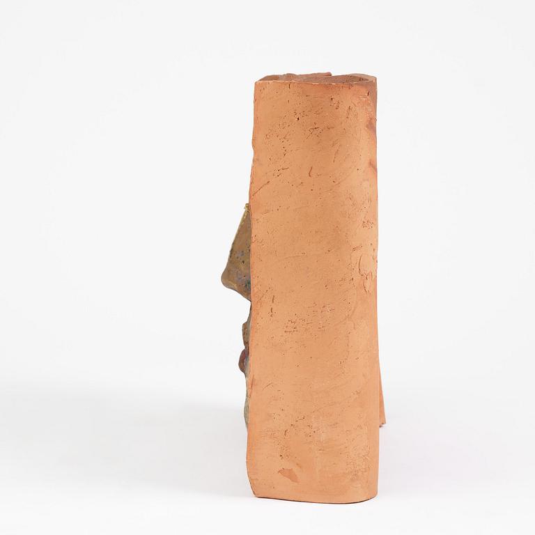 Hertha Hillfon, a partially glazed earthenware relief, own studio, Stockholm.