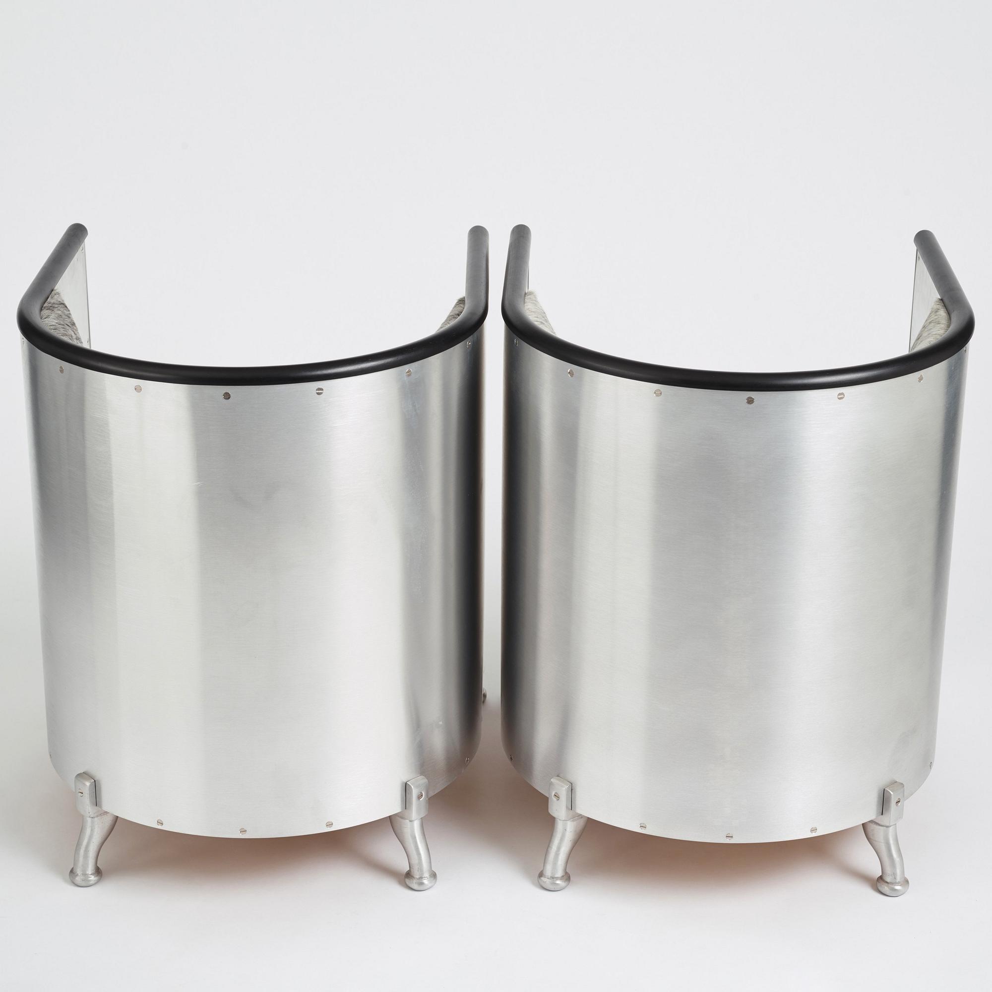 Mats Theselius, fåtöljer, ett par, "Aluminiumfåtölj", Källemo, Värnamo.
