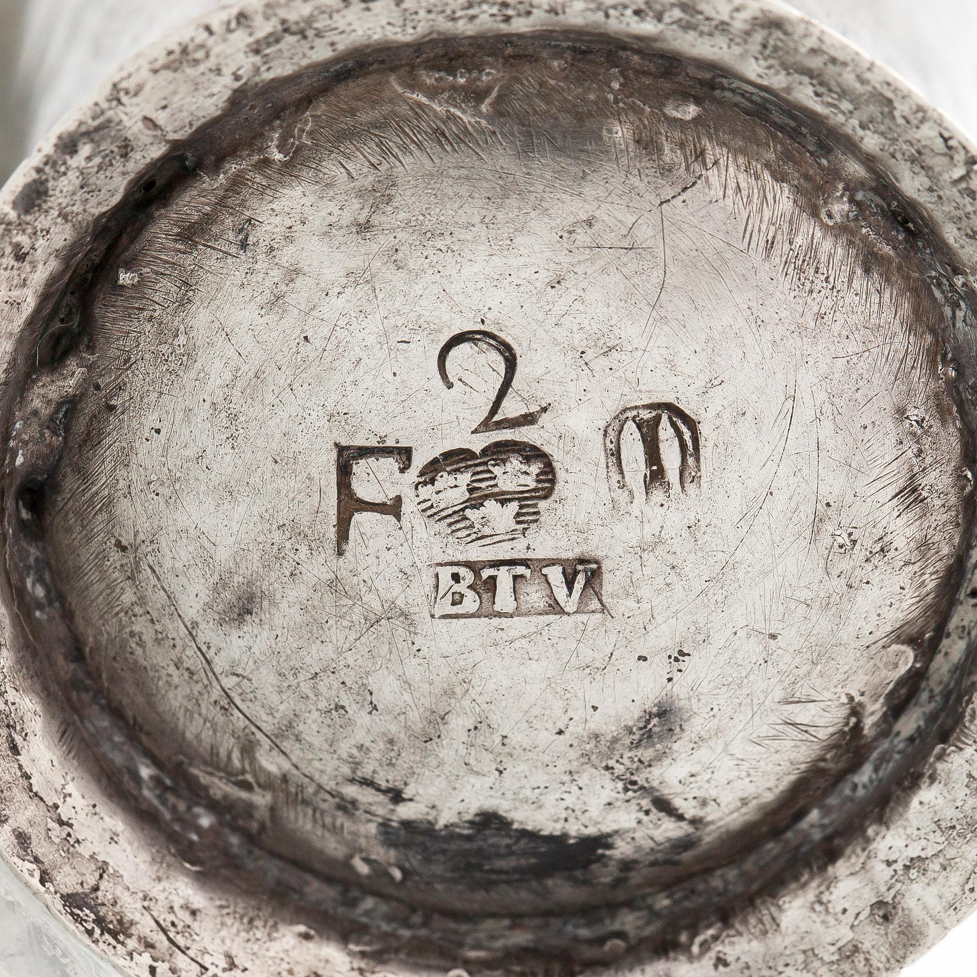 A late 18th century parcel-gilt silver beaker, maker's mark of Berthil Thorwijk, Uusikaupunki, Finland 1788.