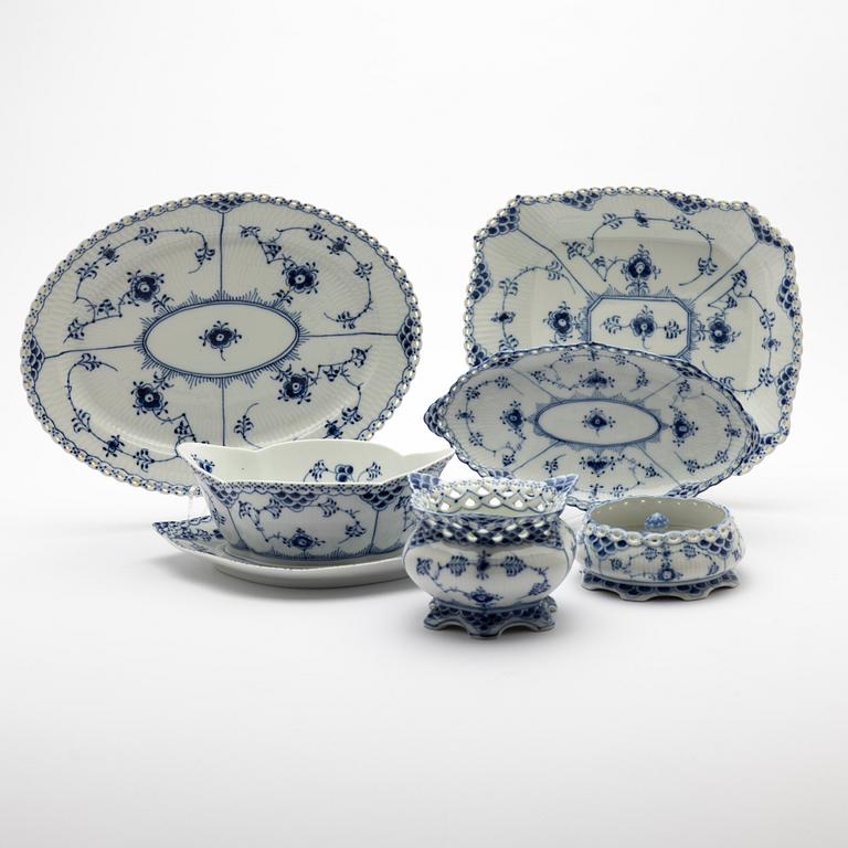 Royal Copenhagen, Service pieces, 68 pieces, porcelain, "Blue Fluted", Royal Copenhagen, Denmark.