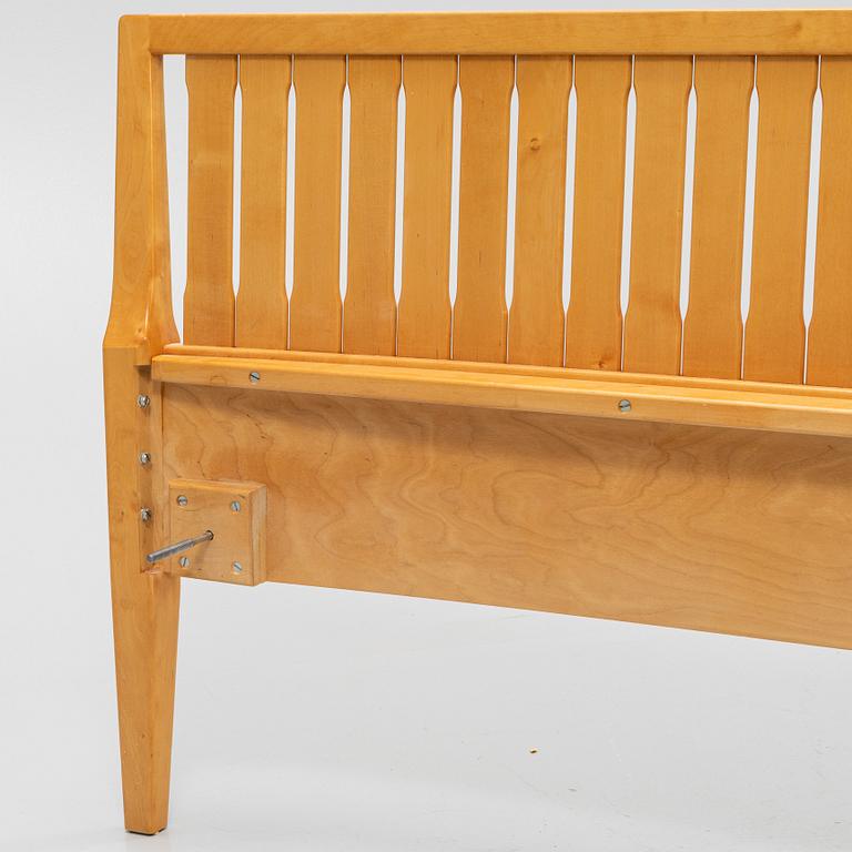 An 'Ulrika' birch headboard and foot end, by Carl Malmsten for Åfors, second half of the 20th Century.