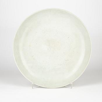 A white glazed dish for the South East Asian market, 18th Century.