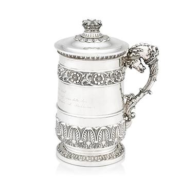 263. A Swedish early 19th Century silver tankard, mark of Adolf Zethelius, Stockholm 1831.