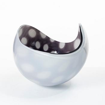 Lena Bergström, skål, glas, "Planets", unik, Orrefors 2005.